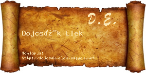 Dojcsák Elek névjegykártya